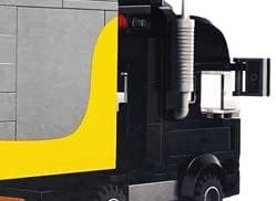 General Jim's Black Semi Truck Building Blocks Set – 231mm Highly Detailed Model - Realistic Black Cab Gray and Yellow Trailer Mirrors Exhaust Stack – Perfect for Hobbyists &amp Train Garden Displ