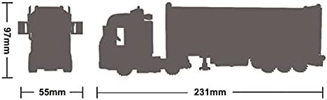 General Jim's Black Semi Truck Building Blocks Set – 231mm Highly Detailed Model - Realistic Black Cab Gray and Yellow Trailer Mirrors Exhaust Stack – Perfect for Hobbyists &amp Train Garden Displ