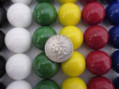 Big Game ~30 Large 1 (25mm) Replacement Solid Glass Marbles for Chinese Checker Aggravation Wahoo Dirty Marbles Board Game (5 of Each Color)