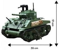 General Jim's WWII M4A1 Sherman Tank Brick Building Blocks Set 726 Pieces 1:29 Scale Rotating Turret Moving Tracks Compatible with Major Brands GJ-USSH