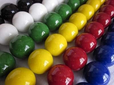 Big Game Toys~60 Large 1 (25mm) Replacement Glass Marbles Chinese Checker Aggravation Dirty Marbles Wahoo Abalone Board Game (10 Each of Red Blue Yellow White Green Black)