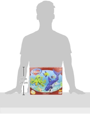 Bloco Toys Marines Creatures | STEM Toy | Shark Octopus Piranha Deep Sea &amp Tropical Fish | DIY Educational Building Construction Set (235 Pieces)