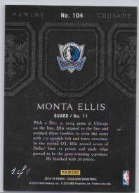 Monta Ellis 2014-15 Panini Excalibur Crusade Black 1 of 1 Dallas Mavericks Insert Card #104