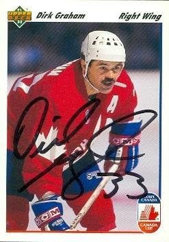 Autograph Warehouse 67516 Dirk Graham Autographed Hockey Card Team Canada 1992 Upper Deck No. 502
