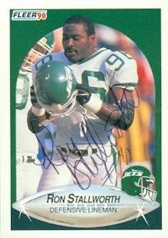 Sports Memorabilia Ron Stallworth Autographed Football Card (New York Jets) 1990 Fleer No.368