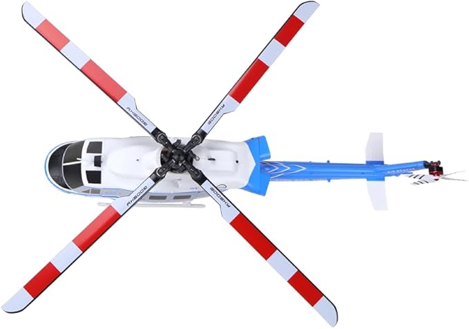 Helidirect Goosky E2 UH-1Y GPS 15+ Minutes Flight - Electric Brushless RC Helicopter 1:35 Scale with Carrying Case for Beginners &amp Adult (Blue/White BNF with Carrying Case)