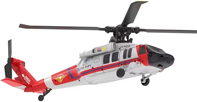 X-MechFun Black Hawk K200 RC Helicopter - 6CH Simulation RC Aircraft with Optical Flow &amp Altitude Hold &amp One-Key Inverted Flight 2.4Ghz Remote Console Helicopter Model for Hobbyists