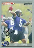 Sports Memorabilia Josh Harris Autographed Football Card (Baltimore Ravens) 2004 Topps Total No.409 Rookie
