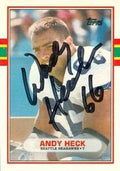 Sports Memorabilia Andy Heck Autographed Football Card (Seattle Seahawks) 1989 Topps No.121T Rookie