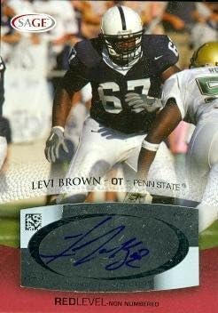Sports Memorabilia Autograph Warehouse 63764 Levi Brown Autographed Football Card Penn State 2007 Sage No. A9