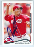 Sports Memorabilia Autograph Warehouse 247241 Alfredo Simon Autographed Baseball Card - Cincinnati Reds 2014 Topps - No. 21