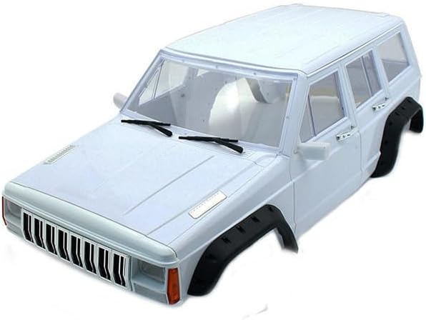 RC Car Hard Body Shell Kit313mm Wheelbase Cherokee Body Car Shell for 1/10 RC Crawler Axial SCX10 &amp SCX10 II 90046 90047 TRX4 Kit (White)