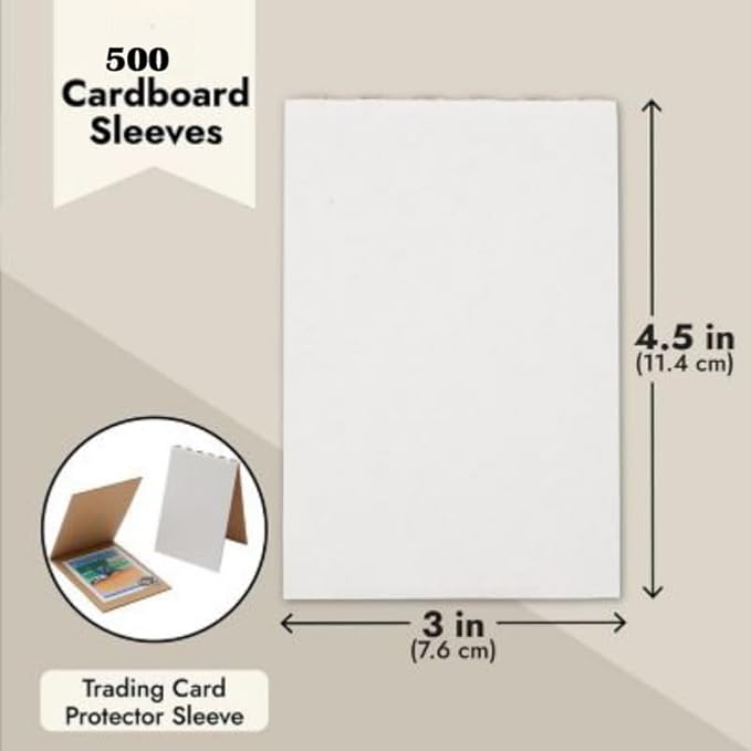 500 Cardboard Sleeves Folded Flat Vending 3 x 4.5 Sports Card Trading Card Folders Mail Shipping Stiffeners Insert
