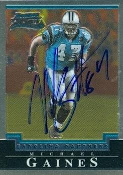 Sports Memorabilia Michael Gaines Autographed Football Card (Carolina Panthers) 2004 Bowman Chrome No.218 Rookie