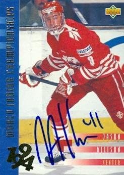 Sports Memorabilia Autograph Warehouse 67512 Jason Allison Autographed Hockey Card Team Canada 1993 Upper Deck No. 537