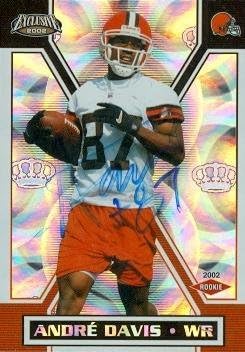Sports Memorabilia Andre Davis Autographed Football Card (Cleveland Browns) 2002 Pacific Exclusive No.185 Rookie
