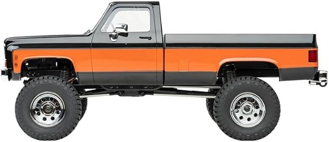 FCX18 FMS 1/18 Chevrolet K10 RC Truck Officially Licensed 4WD RC Crawler 2 Speeds Switch with LED Lights Off-Road RC Model for Adults (Black)