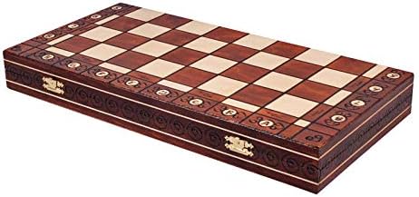 Chess and games shop Muba Amber 6EF Handmade Wooden Chess Set 21 Inch Board with Chessmen- Storage Box to Store All The Pieces