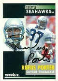 Sports Memorabilia Rufus Porter Autographed Football Card (Seattle Seahawks) 1991 Pinnacle No.160
