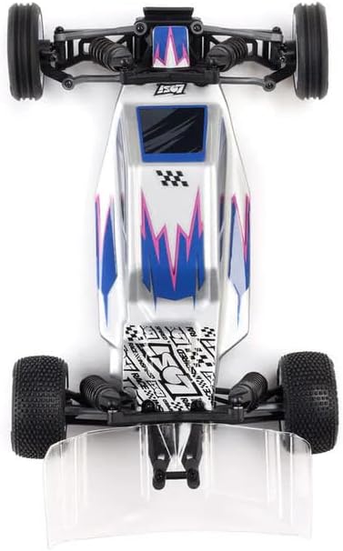 Helidirect Losi RC Car Micro-B 2WD Brushed Mini RC Buggy 1/24 Scale RTR Assemble Kit - Remote Control Car RC Cars Micro Racing RC Buggy 1/24 Scale (Silver - LOS00007T2)