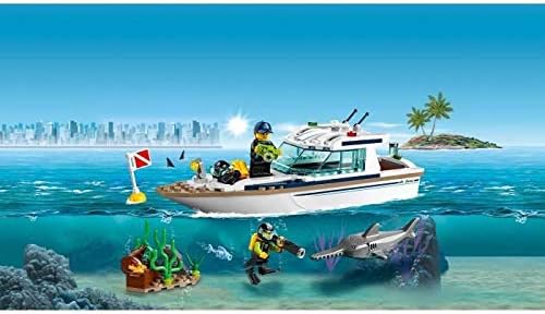 City Great Vehicles Diving Yacht Toy Boat Building Sets for Kids