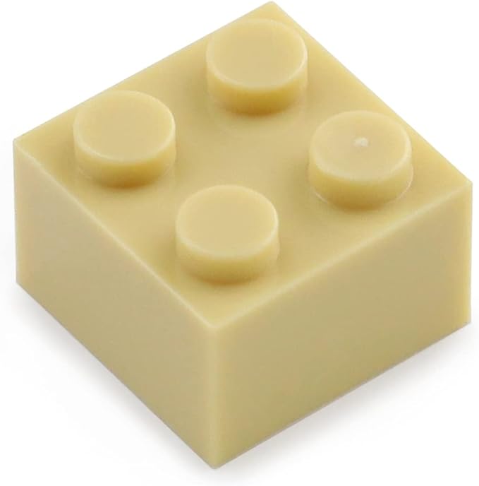 Feleph 2x2 Bricks Tan 400 Pieces Parts Basic Building Creative Play Blocks Set Toy Accessories Compatible with 3003 Major Brick Brands