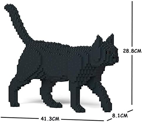 JEKCA Cat 07S-M02 | Black Cat Plastic Building Blocks | Age 14+