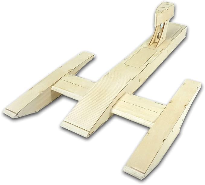 VilogaRC RC Plywood Outrigger 600mm Wooden Air Boat Model Kit to Build DIY High Speed RC Racing Boat for Adults (B081)