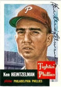 Sports Memorabilia Autograph Warehouse 244300 Ken Heintzelman Autographed Baseball Card - Philadelphia Phillies 1991 1953 Topps Archives - No. 136