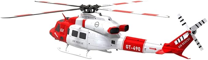 Helidirect Goosky E2 UH-1Y GPS 15+ Minutes Flight - Electric Brushless RC Helicopter 1:35 Scale with Carrying Case for Beginners &amp Adult (Air Rescue RTF with Carrying Case)