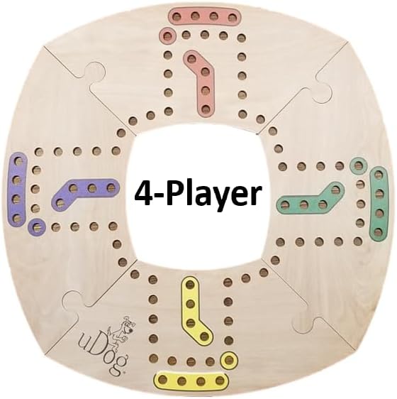 uDog Board Game | Old-Fashioned Fun for 2–12 Players | Made in The USA | Durable Wooden Pieces to Last a Lifetime | Family Game Night (10-Player)
