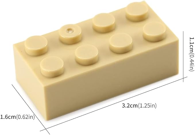 500 Piece Tan Bricks Bulk Tan 2x4 Building Bricks Flat Compatible with Lego Parts and Pieces: 2x4 Tan Bricks(Color: Tan)