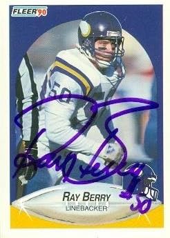 Sports Memorabilia Ray Berry Autographed Football Card (Minnesota Vikings) 1990 Fleer No.94