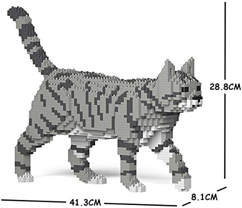 JEKCA Cat 03S-M03 | Tabby Cat Plastic Building Blocks | Age 14+