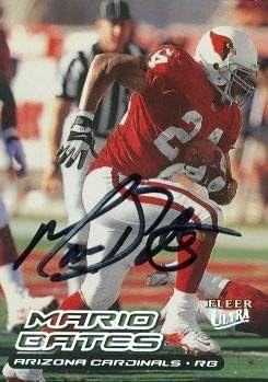 Sports Memorabilia Mario Bates Autographed Football Card (Arizona Cardinals) 2000 Fleer Ultra No.194