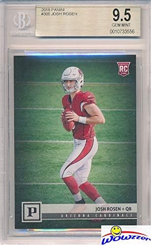 Josh Rosen 2018 Panini Football Canvas Short Print ROOKIE #305 Graded SUPER HIGH BGS 9.5 GEM MINT! Arizona Cardinals Top NFL Draft Pick and Future Superstar HIGH GRADE ROOKIE! WOWZZER!