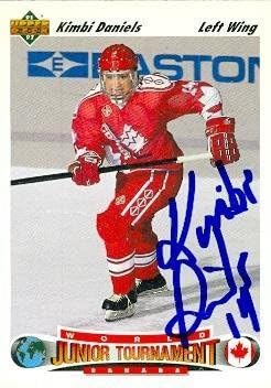 Sports Memorabilia Autograph Warehouse 67463 Kimbi Daniels Autographed Hockey Card Team Canada 1992 Upper Deck No. 687