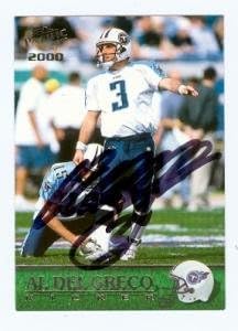 Sports Memorabilia Autograph Warehouse 71162 Al Del Greco Autographed Football Card Tennessee Titans 2000 Pacific No. 375