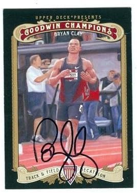 Sports Memorabilia Bryan Clay Autographed Card (USA Olympic Track and Field Dcathalon) 2012 Upper Deck Goodwin Champions No.103