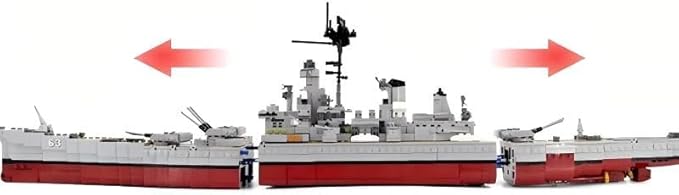 USS Missouri Aircraft Carrier Battleship Building Toys Set WW2 Navy Warship Battleship Building Set Military Building Block Set for Teens and Adults Army Toy for Collectors(2631 PCS)