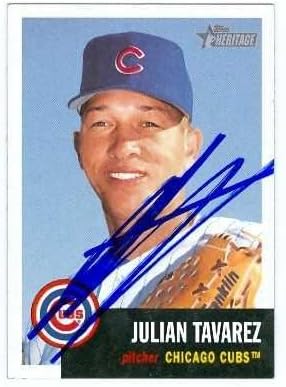Sports Memorabilia Autograph Warehouse 247650 Julian Tavarez Autographed Baseball Card - Chicago Cubs 2002 Topps Heritage - No. 35