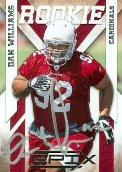Sports Memorabilia Dan Williams Autographed Football Card (Arizona Cardinals) 2010 Panini Epix No.121 Rookie