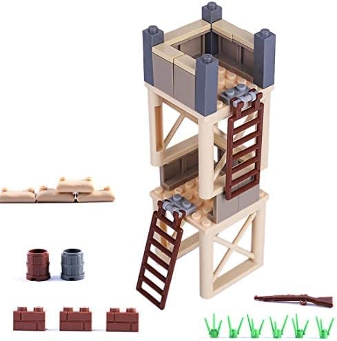 General Jim's Military Brick Building Set - Custom Building Blocks Battle Scene - Weapons Forts Walls Lookout Towers Sandbags Trees and More - World War 2 Set for Teens and Adults