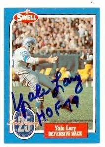 Sports Memorabilia Autograph Warehouse 20159 Yale Lary Autographed Football Card Detroit Lions 1988 Swell Legends No. 66