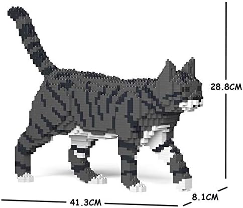 JEKCA Cat 03S-M02 | Tabby Cat Plastic Building Blocks | Age 14+