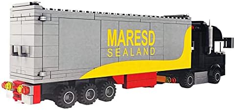 General Jim's Black Semi Truck Building Blocks Set – 231mm Highly Detailed Model - Realistic Black Cab Gray and Yellow Trailer Mirrors Exhaust Stack – Perfect for Hobbyists &amp Train Garden Displ