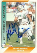 Sports Memorabilia Mark Dennis Autographed Football Card (Miami Dolphins) 1991 Pacific No.266