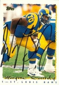 Sports Memorabilia Wayne Gandy Autographed Football Card (St. Louis Rams) 1995 Topps No.81