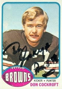 Sports Memorabilia Don Cockroft Autographed Football Card (Cleveland Browns) 1976 Topps No.23