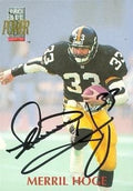 Sports Memorabilia Merril Hoge Autographed Football Card (Pittsburgh Steelers) 1992 Pro Set Power No.33